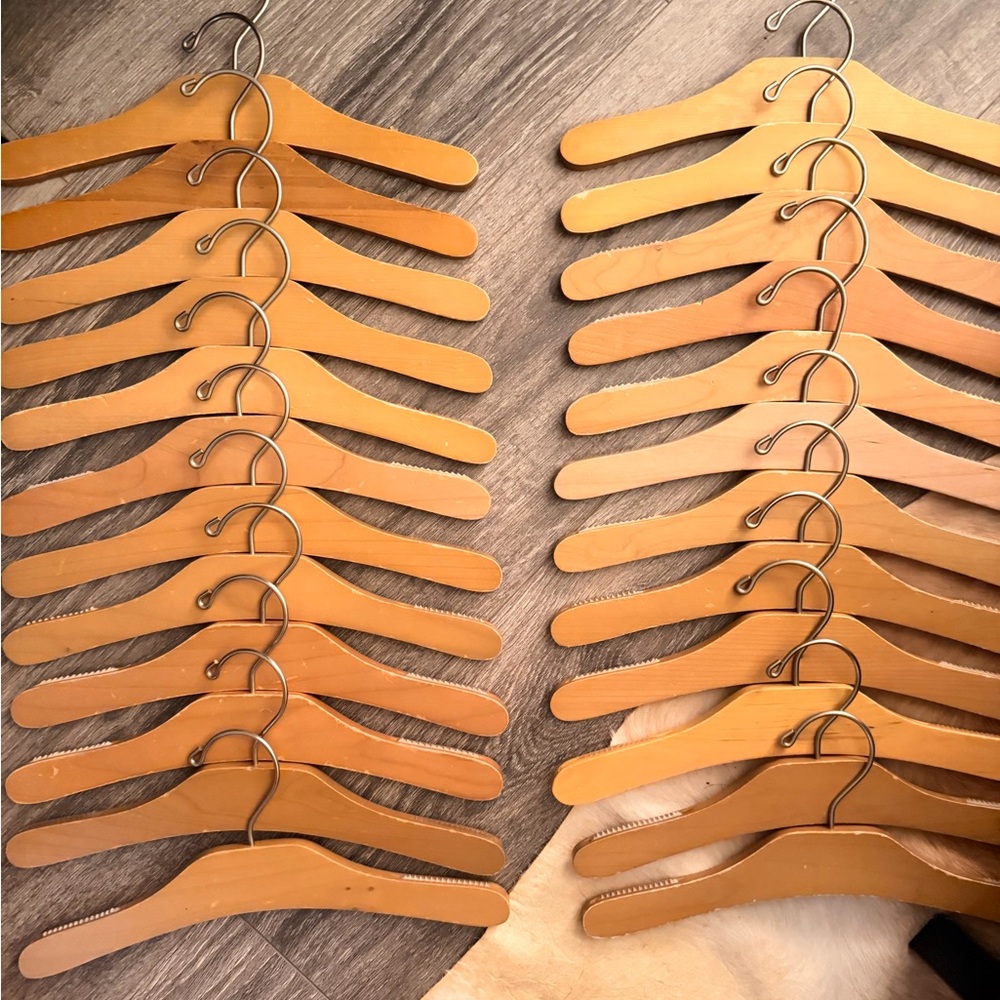 Set of 24 Wooden Hangers